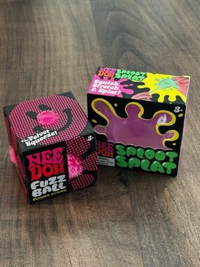 NeeDoh Fuzz Ball & Sploot Splat Set- Pink